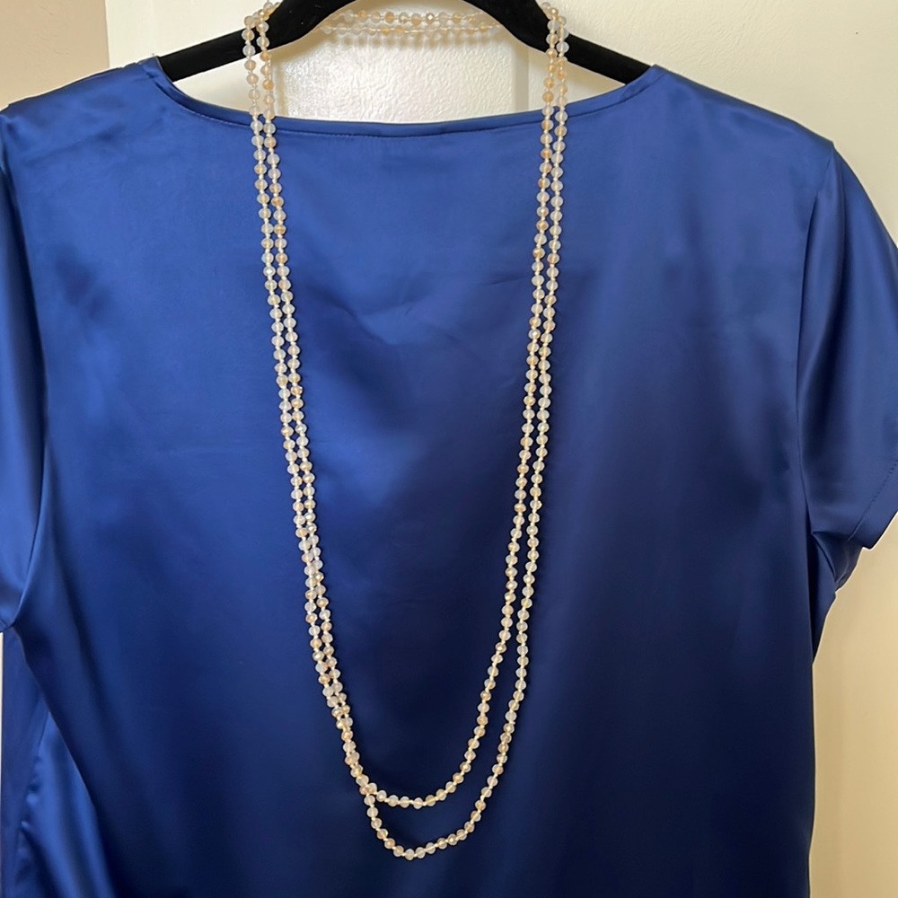 Long glass bead necklace